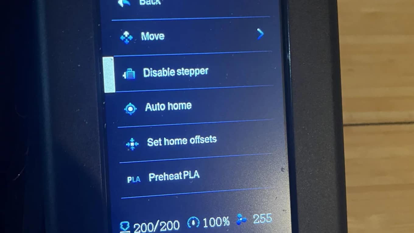 leveling ender 3 disable steppers edited