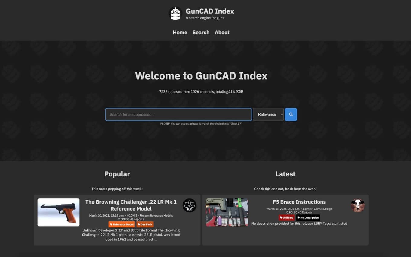 GunCAD Index: The Google of 3D Printed Firearms